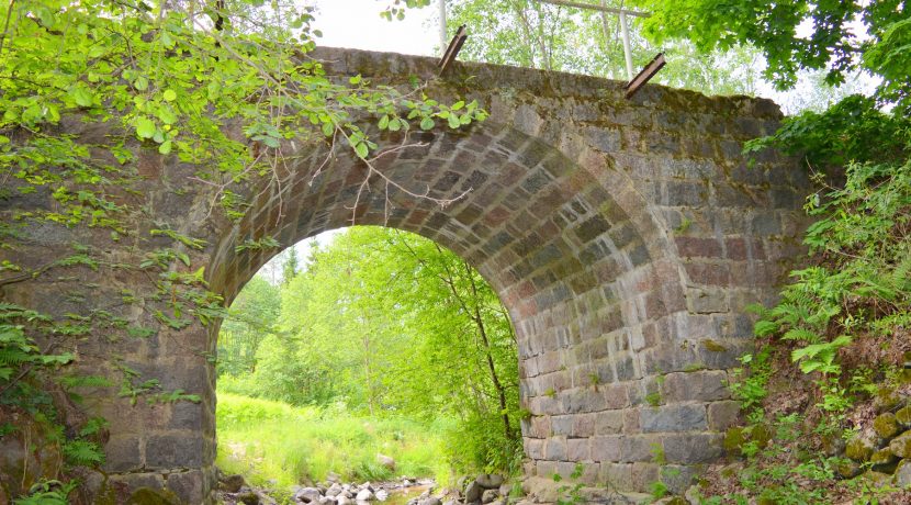 Pogulanka (Saliena) River and arch-shaped stone bridge