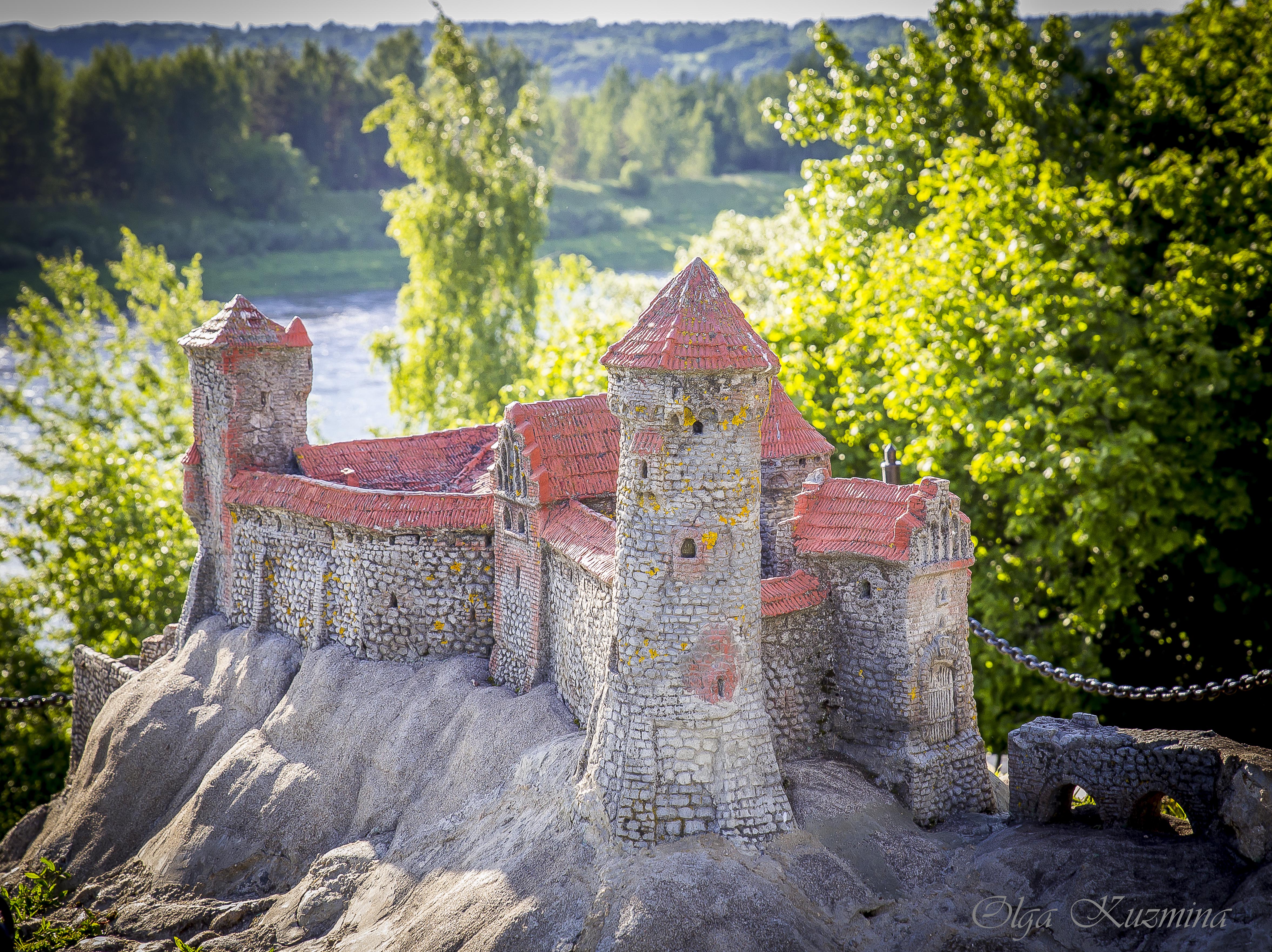 Ruins of the Dinaburg Castle and Castle Model