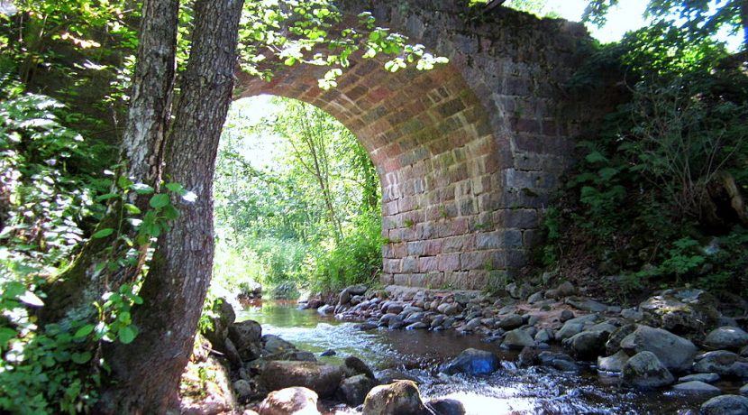 Pogulanka (Saliena) River and arch-shaped stone bridge