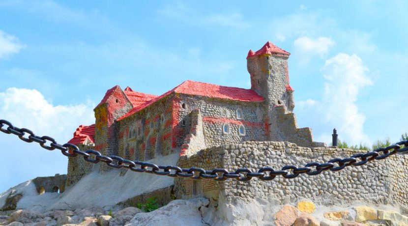 Ruins of the Dinaburg Castle and Castle Model