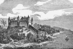 Pазвалины Динабургского замка и макет