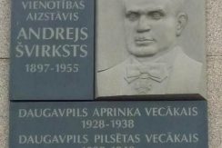 The memorial plaque of Andrejs Shvirksts