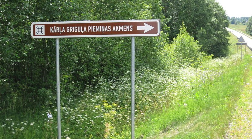 Memorial stone for writer and ornithologist Karlis Grigulis