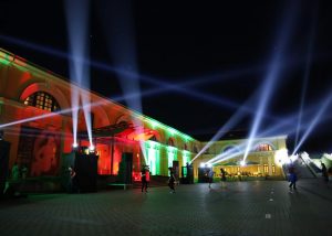 Multimedia fountain show in the courtyard of the Rothko Centre