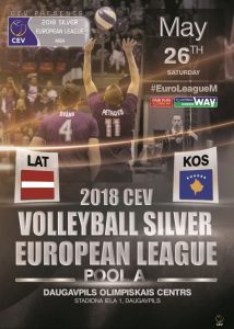 Eiropas līgas spēle volejbolā Latvija – Kosova