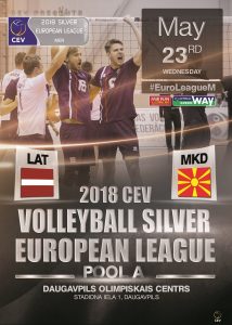 EIROPAS LĪGAS SPĒLE VOLEJBOLĀ Latvija – Maķedonija