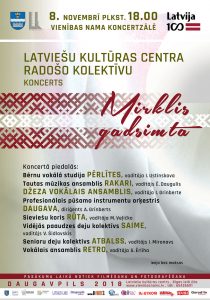 Latviešu kultūras centra radošo kolektīvu koncerts “Mirklis gadsimtā”