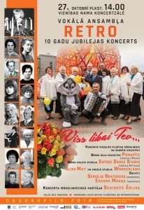 Vokālā ansambļa “RETRO” 10 gadu jubilejas koncerts “Viss tikai Tev…”