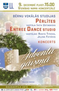 Bērnu vokālās studijas “Pērlītes” un deju studijas “Entree Dance studio” koncerts “ADVENTA GAISMĀ”