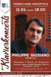 Franču pianista Filipa Džuziano (Philippe Giusiano) koncerts
