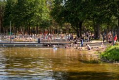 Central Beach of Lielais Stropu Lake