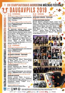 XVI Starptautiskais akordeona mūzikas festivāls un  Valērija Hodukina XI Jauno akordeonistu konkurss “Daugavpils 2019”