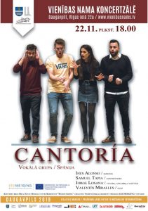 Vokālās grupas “CANTORÍA” koncerts