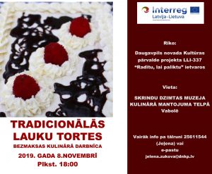 Tradicionālās lauku tortes kulinārā darbnīca