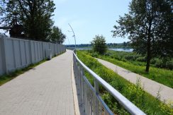 The promenade on Bruģu Street on the bank of the Daugava River