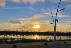 The promenade on Bruģu Street on the bank of the Daugava River