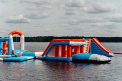 Inflatable water attractions on “Stropu Vilnis” beach