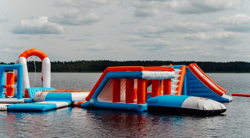 Inflatable water attractions on “Stropu Vilnis” beach