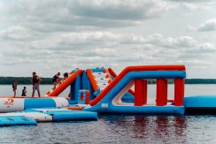 Inflatable water attractions on “Stropu Vilnis” beach