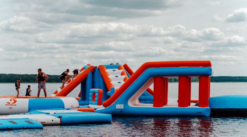 Inflatable water attractions on “Stropu Vilnis” beach