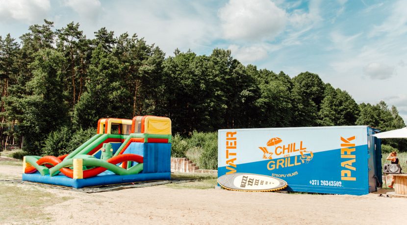 Inflatable water attractions on “Stropu Vilnis” beach