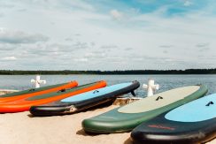 Inflatable water attractions on “Stropu Vilnis” beach