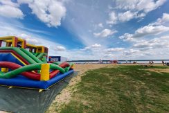 Inflatable water attractions on “Stropu Vilnis” beach