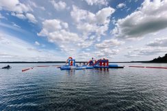 Inflatable water attractions on “Stropu Vilnis” beach