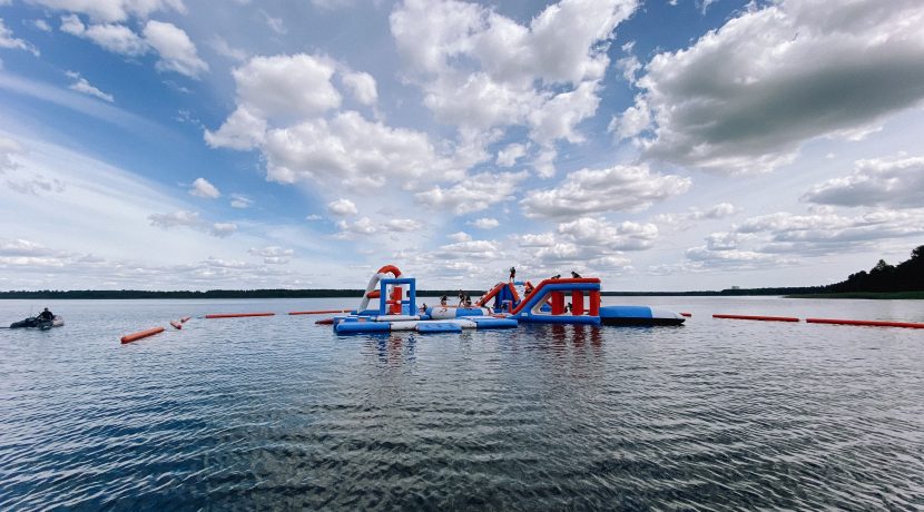 Inflatable water attractions on “Stropu Vilnis” beach