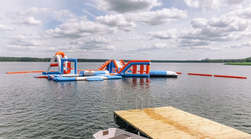 Inflatable water attractions on “Stropu Vilnis” beach