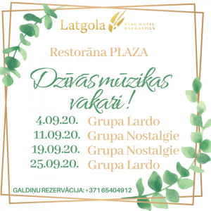 Dzīvās mūzikas vakars restorānā “PLAZA”