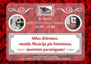 Pasākums ar mīlas dziesmām, smaidu fiksāciju pie fotosienas un pārsteigumu sievietēm