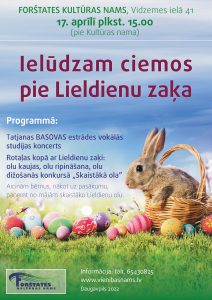 Forštates kultūras nams ielūdz ciemos pie Lieldienu zaķa