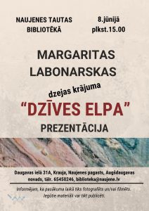 Margaritas Labonarskas dzejas krājuma “Dzīves elpa” prezentācija