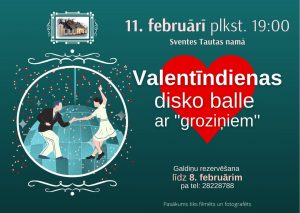 Valentīndienas disko balle ar groziņiem Sventes Tautas namā