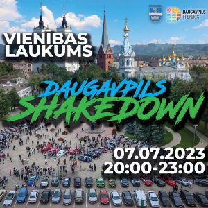 Daugavpils Drifta festivāls 2023: parādes brauciens un auto izstāde Vienības laukumā