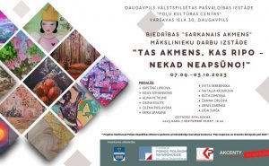 Biedrības “Sarkanais Akmens” mākslinieku darbu izstāde “Tas akmens, kas ripo — nekad neapsūno!”