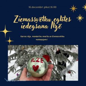 Ziemassvētku eglītes iedegšana Ilzes ciemā