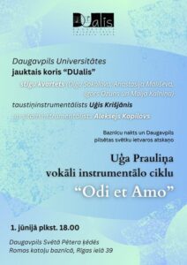 Uģa Prauliņa vokāli instrumentālais cikls “Odi et Amo”- Baznīcu nakts 2024