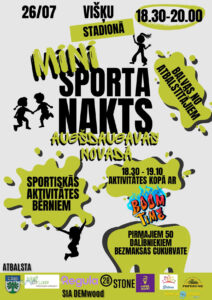 Mini sporta nakts bērniem Višķu stadionā un pludmalē