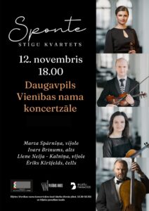 Stīgu kvartets “Sponte” ar programmu “AUZNIEKS. BĒTHOVENS. VĒBERNS”