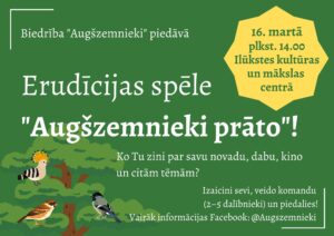 erudīcijas spēle “Augšzemnieki prāto!”