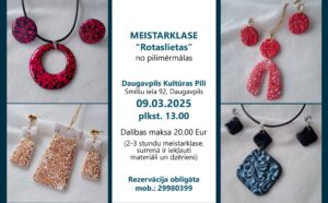 Mākslinieces Jeļenas Ondzules meistarklase “Rotaslietas”