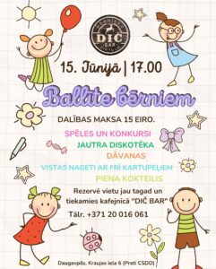 Ballīte bērniem kafejnīcā “DIČ BAR”