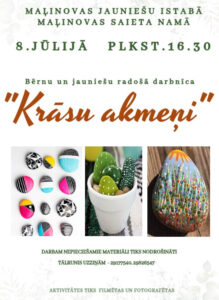 Radošā darbnīca bērniem “Krāsu akmeņi” Maļinovā