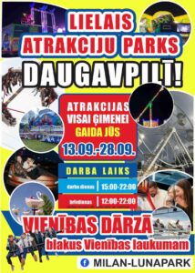 Karuseļi un atrakciju parks “Milan Lunapark” Daugavpilī