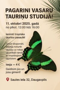 Pagarini vasaru tauriņu studijā “Fly.Fly.lv”