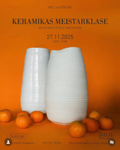 Keramikas meistarklase ar Nelliju Dzalbu kokteiļbārā “D.O.M.bar”