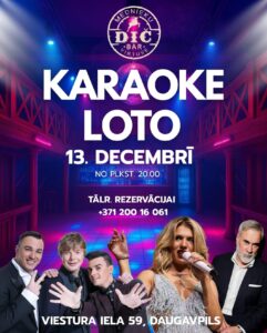 Karaoke loto spēle restobārā “DIČ BAR”