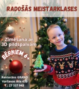 3D pildspalvu meistarklase bērniem restorānā “Grand”